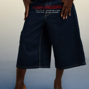 hb denim baggy jeans shorts